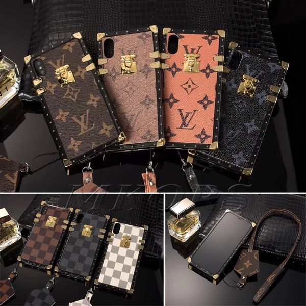 

for iphone 11 pro xs max x xr 8 7 6 6s plus 11pro paris show neck strap phone case leather tpu holder cover for samsung s10 s9 s8 note 9 8