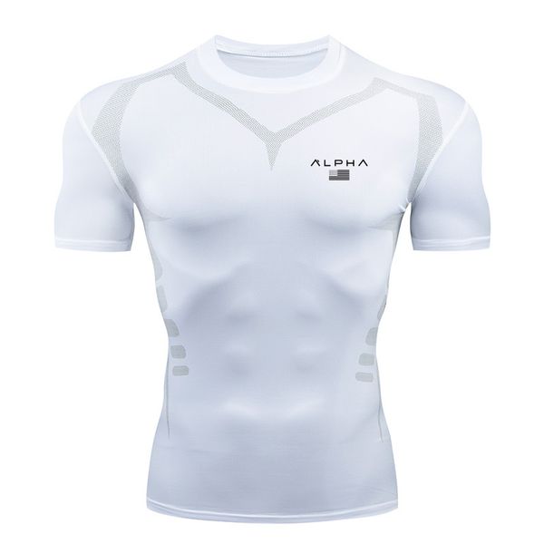 

men's 2020 short sleeve running t-shirt gym quick-dry breathable jogging sports shirt rashguard men's fitness running sports mus, Black;blue