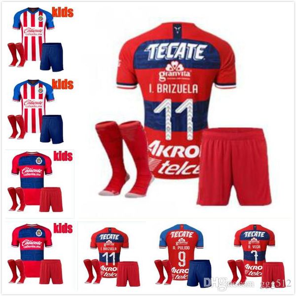 

детский комплект для 19 20 чивас футбол джерси мексики 2019 2020 гвадалахары дети костюм обмундирования мальчиков набор футбол рубашка 11 br, Black