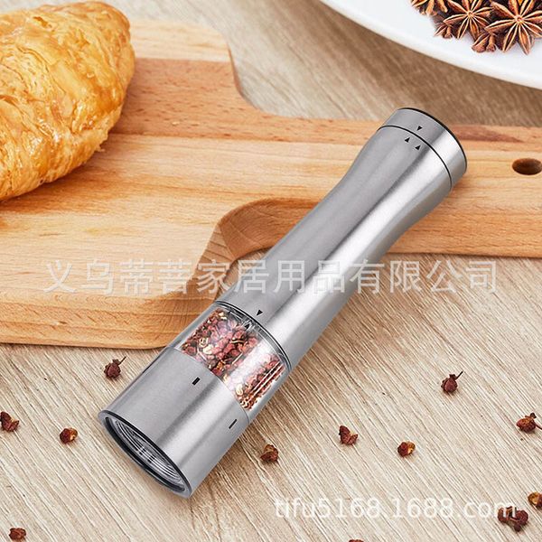 

Stainless Steel Pepper Grinders Electric ZX-D37 Adjustable Grinder with Visible Window Kitchen Supplies Seasoning Pepper Mills