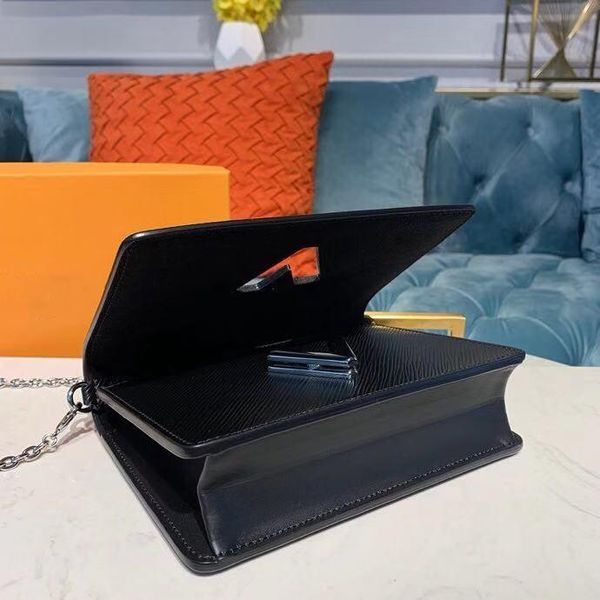 

5 star quality ladies classic leather handbag paris designer ladies messenger bag v-shaped rotary lock bag metal chain pouch