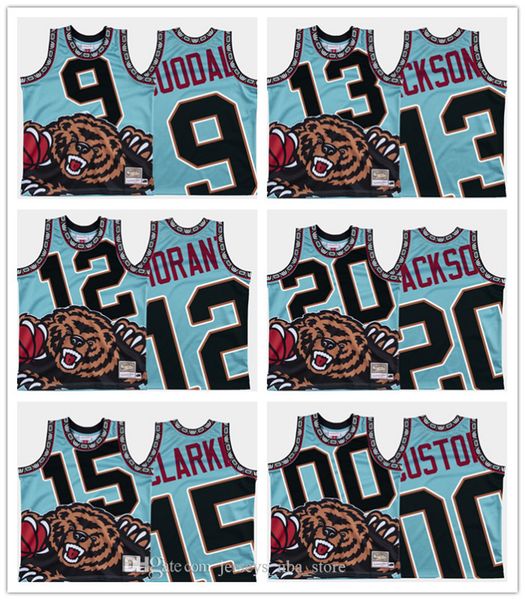 

2020 memphis grizzlies 13 jaren jackson jr. 9 andre iguodala retro morant team big face covered funny nba jerseys, Black;red