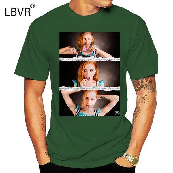 

алиса wunderland trippy mdmaer мужчины t-shirt самая низкая цена 100% хлопок 0427087 011949, White;black