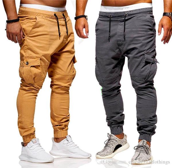 

mens designer pants casual plus size fit fashion multi-pocket sports joggers cotton gym sweatpants summer men clothings m-3xl, Black