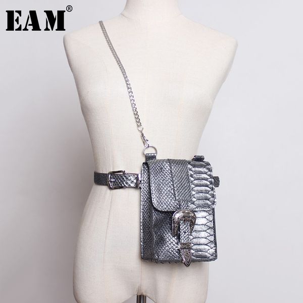 

eam] 2020 new spring autumn pu leather personality hip-hop chain brief mini-bag belt women fashion tide all-match jy328, Black;brown