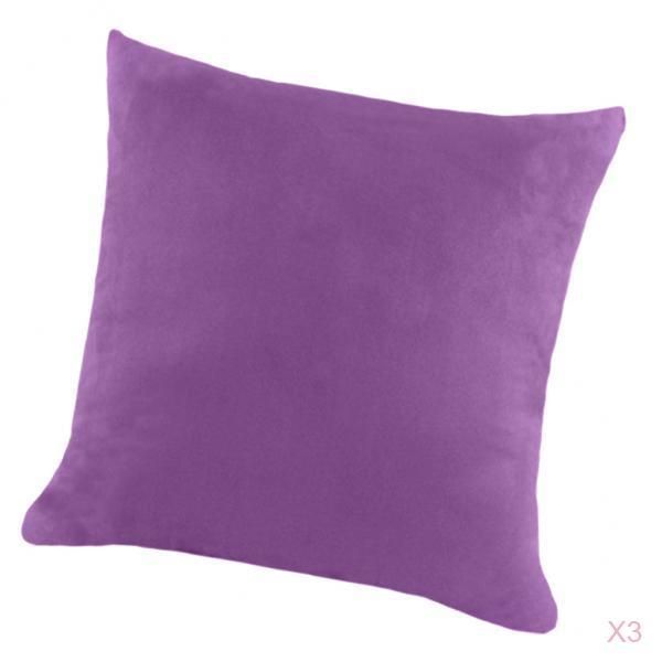 

3pcs decorative luxury pillow case soft suede hidden zipper 45x45cm