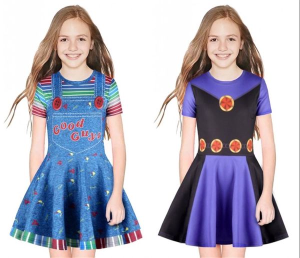 

baby girl clothes aline mini dress toy killer cosplay girls dress costume child suicide squad summer princess dress, Red;yellow