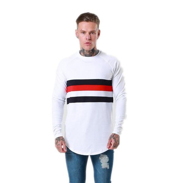 

spring brand clothing men 's long sleeve round neck t -shirts fashon fitness tshirt men raglan tees streetwear plus size m-2xl, White;black