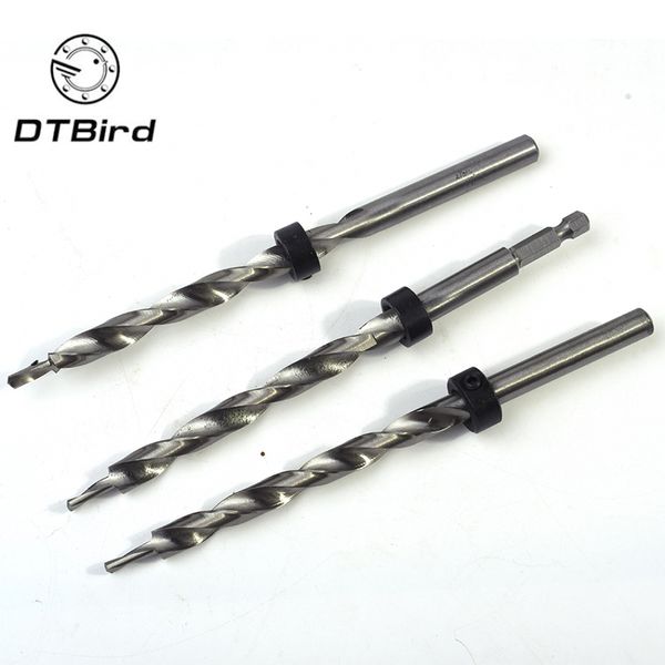 

woodworking countersink drill bits set high-speed steel drill hex shank step oblique hole