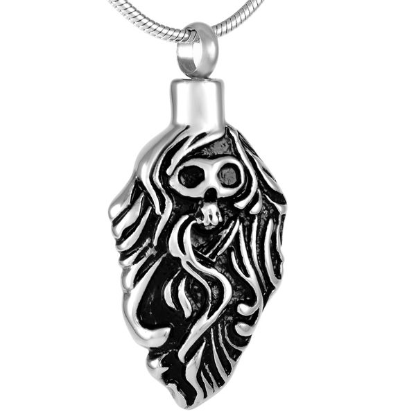 

новый z288 скелет из нержавеющей стали памятный сувенир мемориальные ювелирные изделия гравируемый череп из нержавеющей стали кремация урна, Silver