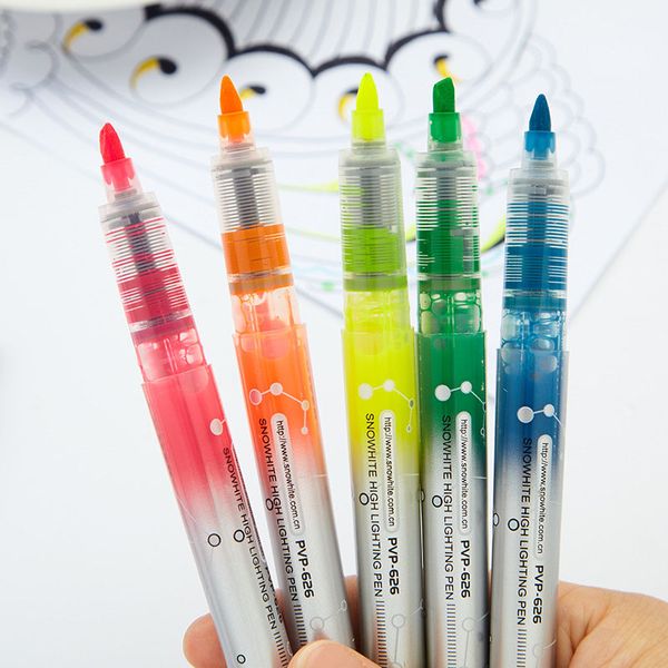 

5 colors/set direct liquid highlighter marker pen cute pens fluorescent pen drawing fluorescent school office stationery, Black;red