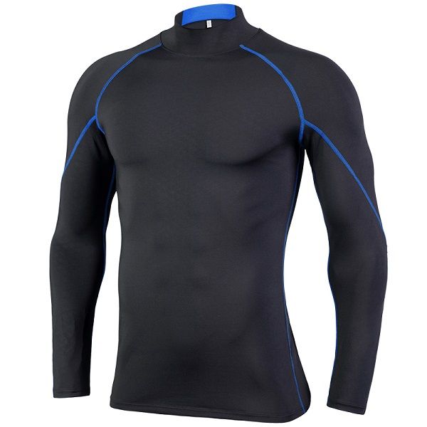 

running shirts dry fit mens gym clothing scoop neck long sleeves yldiyo underwear body building suiit pd, Black;blue