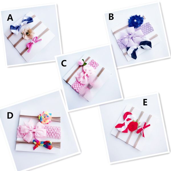 

декие оголове набоѬ Ѭебнки лаокин bowknot hairbows baby girl нейлон ободки воло паѬ, Slivery;white