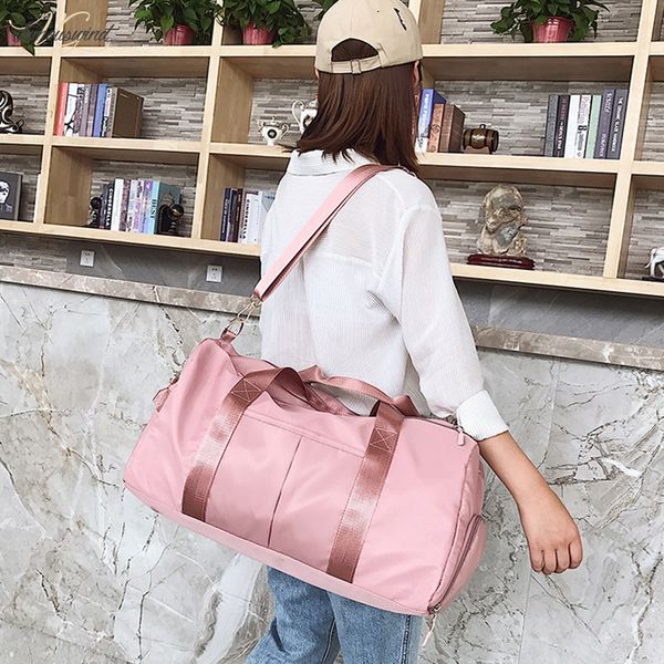 

storage training adjustable strap dry wet separated waterproof women outdoor fitness travel handbag nylon sports yoga gym bag