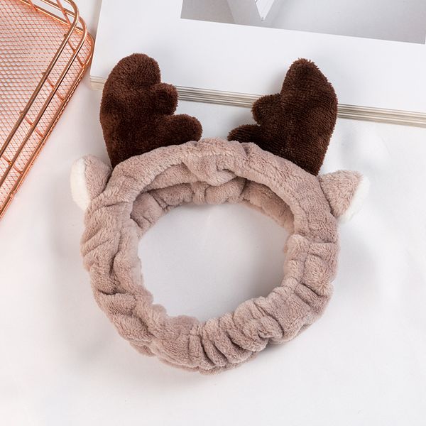

cute antlers wide hair band wash face make up headband young girl soft elastic velvet hair band hoop for women accessories