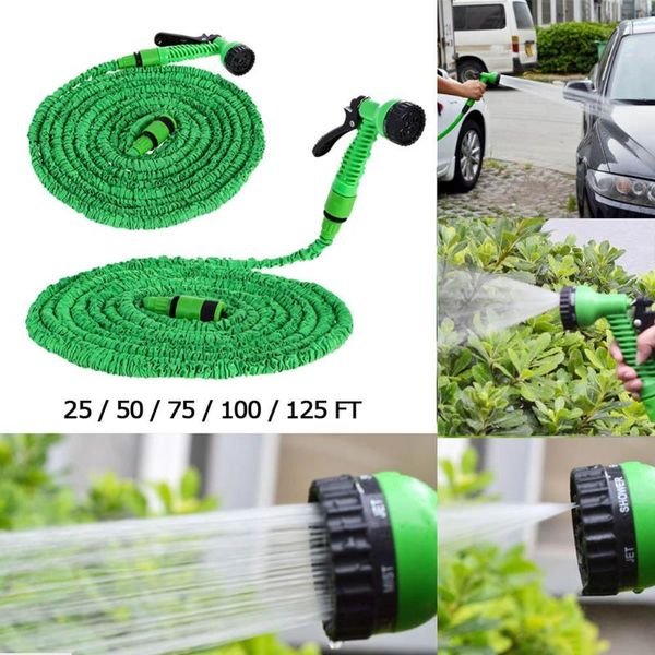 

25to150 ft flexible garden hose car watering hose with spray gun watering kit expandable water pipe spray gun set