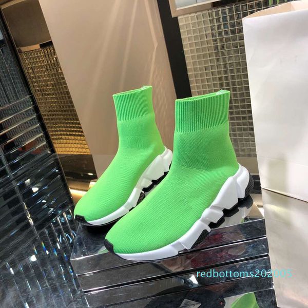 

2020 speed trainer sock sneaker men high sock shoes women color sole casual shoes designer slip-on speed trainer sneaker with box r05, Black