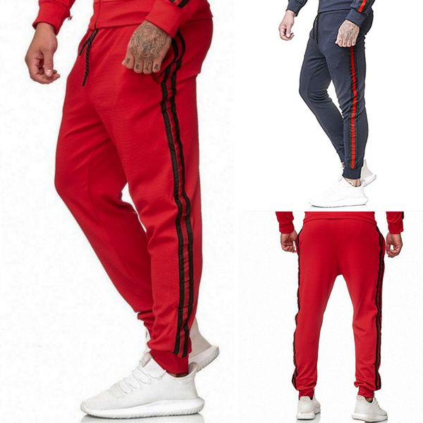 

2019 ouma autumn and winter new style casual joint stripes pencil pants a27-b pants, White;black