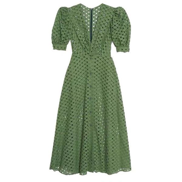 

темперамент леди миди платье v-образным вырезом слоеного рукава выдалбливают короткий рукав женское платье 2020 весна лето новый, Black;gray