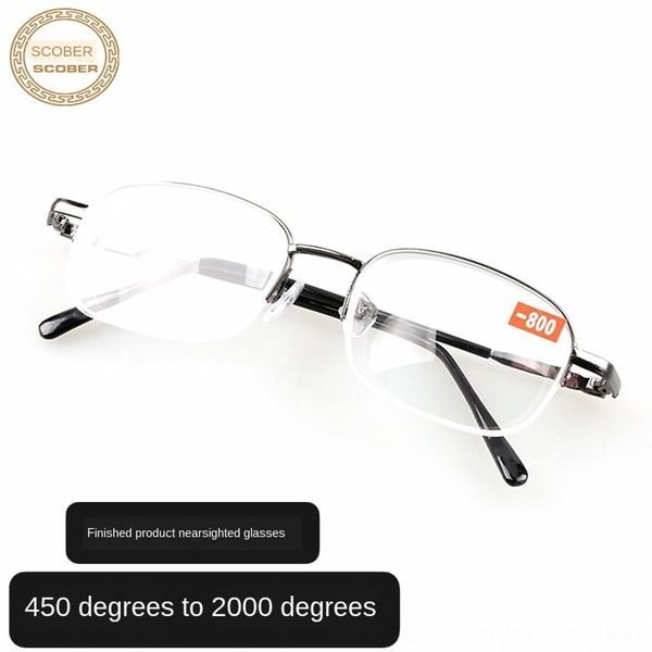 

finished metal semi-frame resin lenses stall high finished myopia glasses glasses metal semi-frame resin lenses stall high myopia, Silver