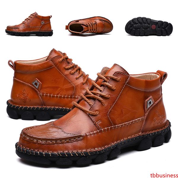 

new whole sale drop shipping autumn winter high leather shoes fashion ankle boots classsical black brown color way size 39-47 ing