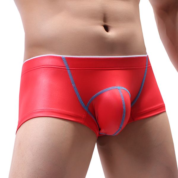 

boxer men underwear night club leather mens boxers cuecas masculina underpant boxershorts man, Black;white