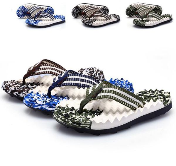 

summer new sole massage camouflage men's slippers beach shoes tide male eva flip flops men's mesh sandals fashion casual, Black