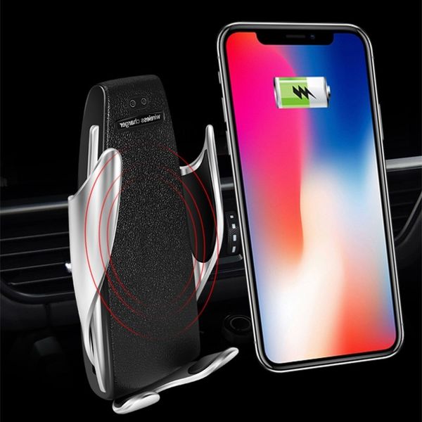 

10w qi car wireless charger for iphone 11 xs max 8 automatic car air vent mount holder fast wireless charging for samsung s10