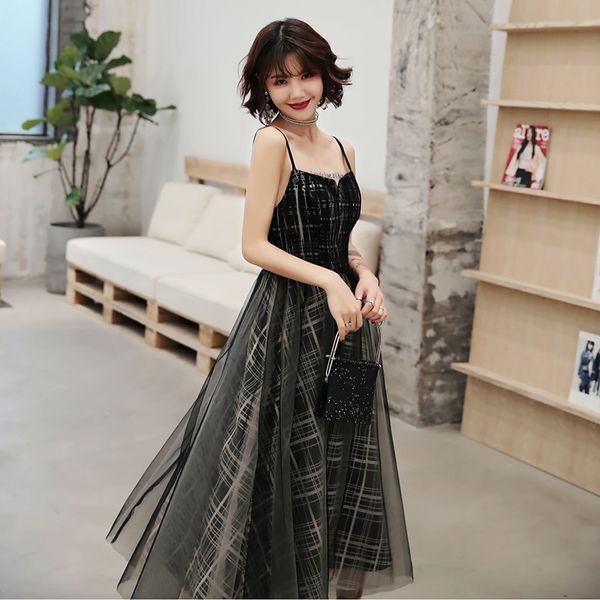 

black plaid dress women satin cheongsam chinese prom dress long v-neck spaghetti strap tignt novelty vestidos de festa, Red