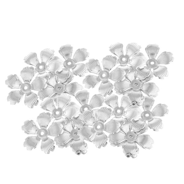 

30pcs silver metal filigree flower bead caps spacer beads for jewelry making