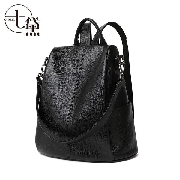 

genuine leather both shoulders women's bag soft leather against theft function