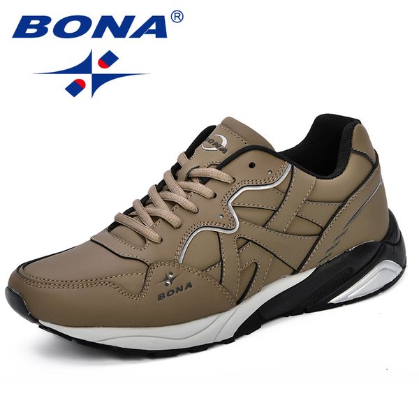 

bona new classics стиль мужчины теннисная обувь зашнуровать мужчины спортивная обувь качество удобный нескользящий бег человек открытый модн