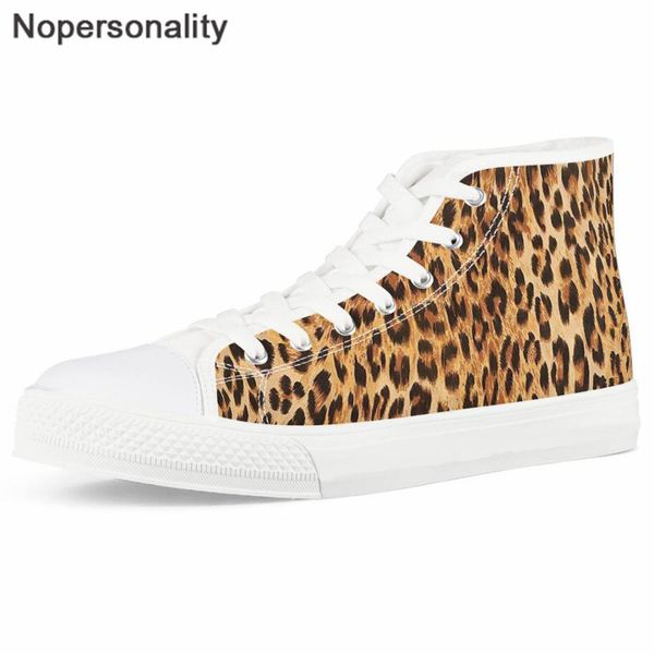 

nopersonality autumn canvas shoes breathable high casual shoes women's leisure vulcanize leopard print flats sneakers, Black