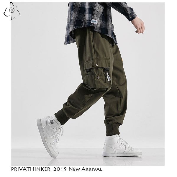 

men new army green harem pants mens 2019 autumn joggers hip hop pants male streetwear cotton casual trousers 5xl, Black