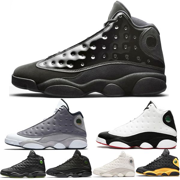 

13s basketball shoes 13 men cap and gown atmosphere grey he got game black cat phantom bred mens trainer sports sneakers size 41-47