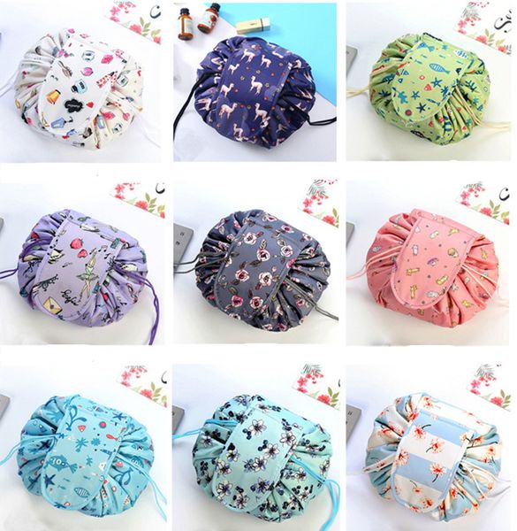 

Newfloral printting co metic bag draw tring torage large capacity co metic pouch artifact collap ible makeup bag 9 color