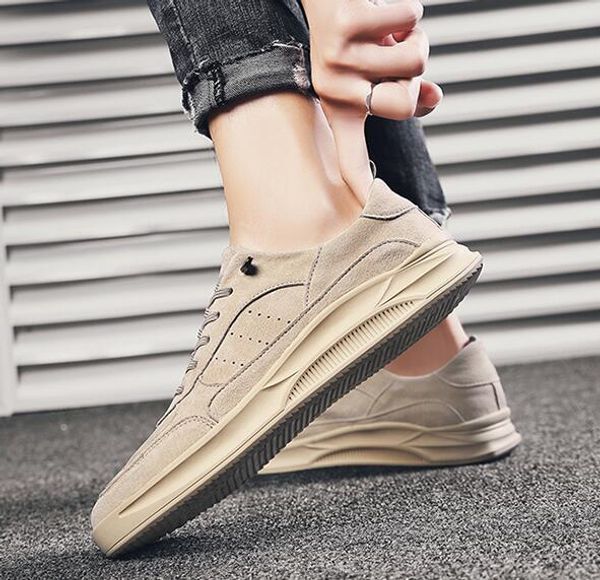 

2019 fashion men designer shoes white wheat khaki casual shoes outdoor jogging flat skateboarding shoes mens trainers size 40-44, Black