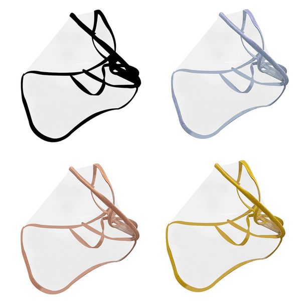 

removable anti fog anti droplet saliva dust-proof windproof lace up clear outdoor safe protective full face cover for kids, Yellow