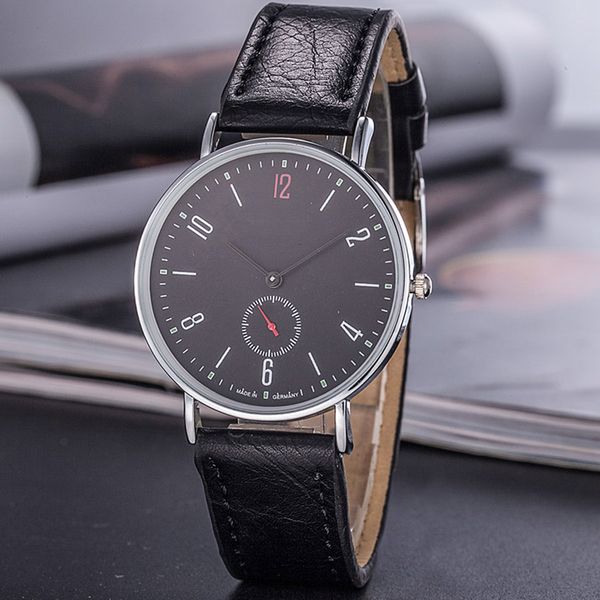 

classic fashion mens watches leather strap military watch quartz sports wristwatches clock hombre relogio masculino drop shipping, Slivery;brown