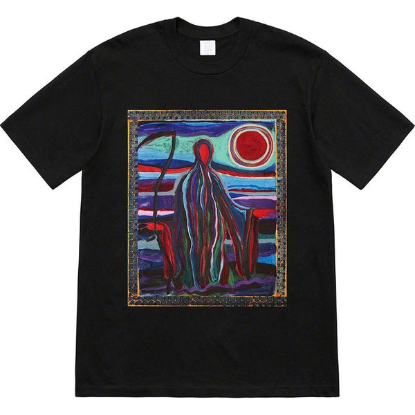 

19ss box logo reaper tee grim reaper printed hip hop t-shirt simple men women summer fashion short sleeve street skateboard tee hfymtx575, White;black