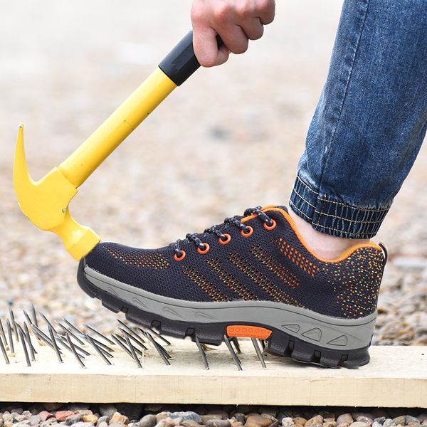 

men's work safety shoes men outdoor footwear combat lightweight ankle safety boots indestructible shoes woman sneakers, Black