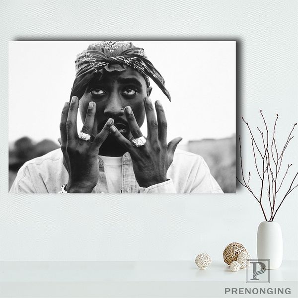 

selling custom 2pac tupac amaru canvas painting cloth print diy fabric poster wall silk poster #190114@07