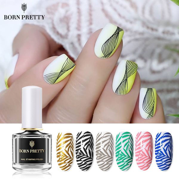 

born pretty black white nail stamping polish varnish gold silver nail art plate stamp oil white night stamping series