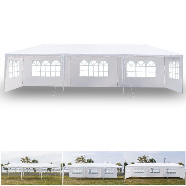 

10 'X 30' Canopy Свадебная Палатка Беседка Беседка W / 5 Стены Покрытие Открытый