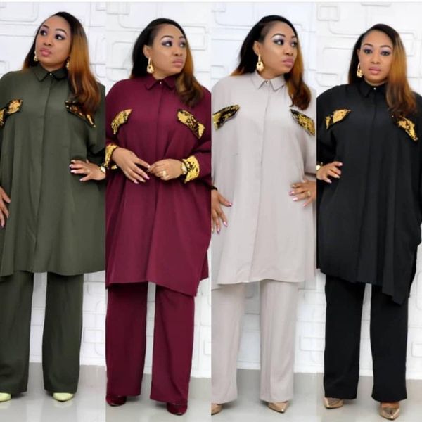 

2019 new fashion suits succunct african tranditional famous print dashiki suits for lady/ women, Red