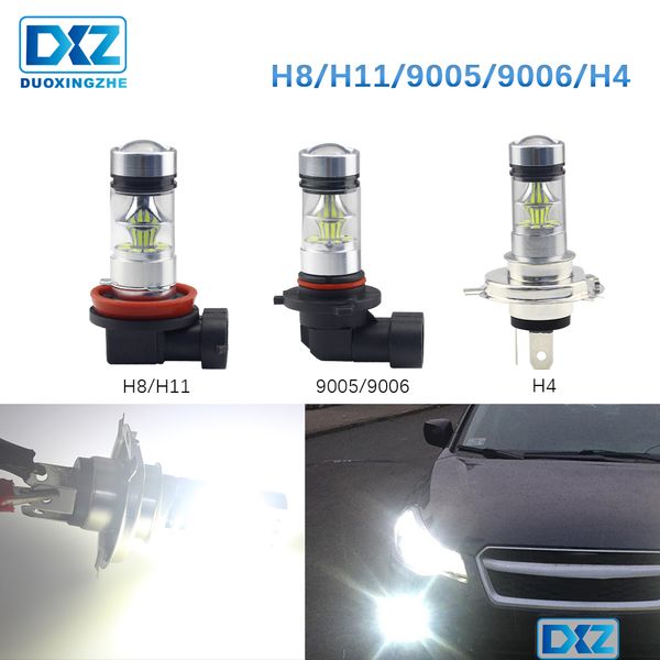 

dxz 2pcs led fog lights h4 h8 h11 9005 9006 hb3 hb4 super bright car accessories headlight bulb 2835 20smd 1200lm 12v drl 6000k