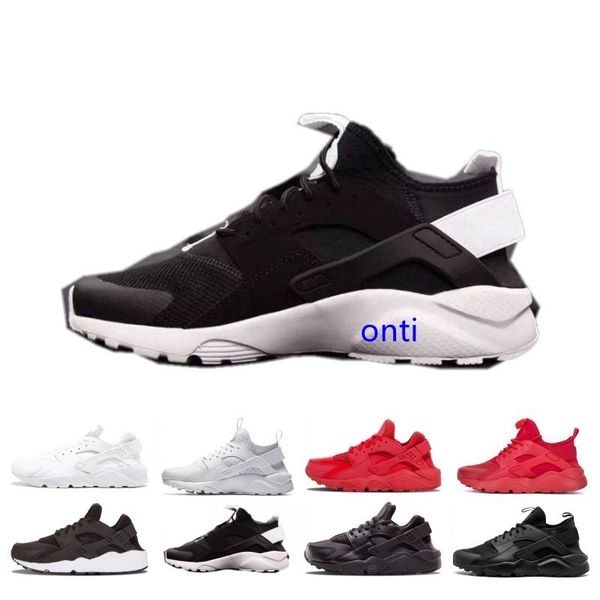 

2020 sale huarache 1.0 4.0 running shoes men women khaki mint green balck white red sports athletic designer sneakers trainer 36-45, Black