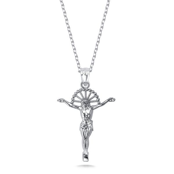 

925 sterling silver jesus cross pendant necklace for women men vintage fashion religious christian fine jewelry european style