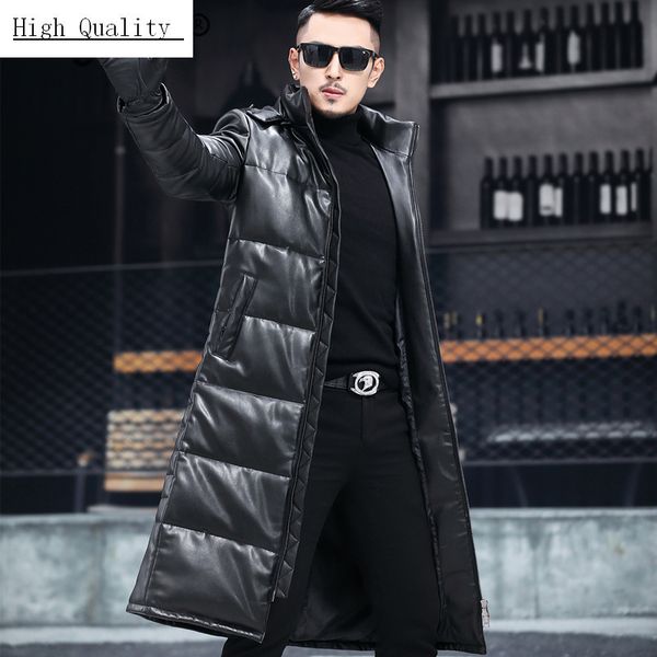 

winter men's down jacket hooded 90% duck down coat man clothes 2020 thick warm long doudoune homme causal coat hiver t66, Black
