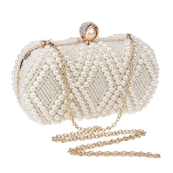 

ladies evening bags beaded wedding party handmade day clutches chain shoulder small pearl crystal diamonds princess purse party